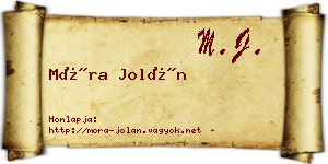 Móra Jolán névjegykártya
