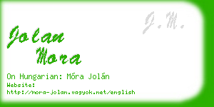 jolan mora business card