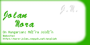 jolan mora business card